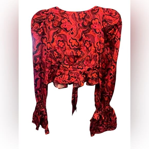 For Love & Lemons Davina Blouse XS NWT Boho Artsy Festival Going Out Statement - Picture 6 of 8